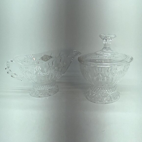2PC Shannon Crystal OLIMPIA Creamer And Sugar Bowl w/Lid "Designs Of Ireland" - Picture 6 of 15
